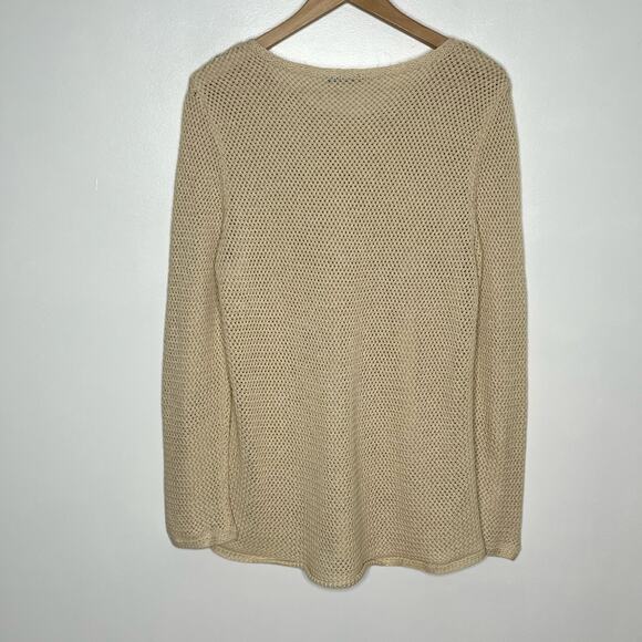 J. McLaughlin Long Sleeve Donna Sweater Womens Large Beige Linen Blend Neutral - Picture 9 of 10